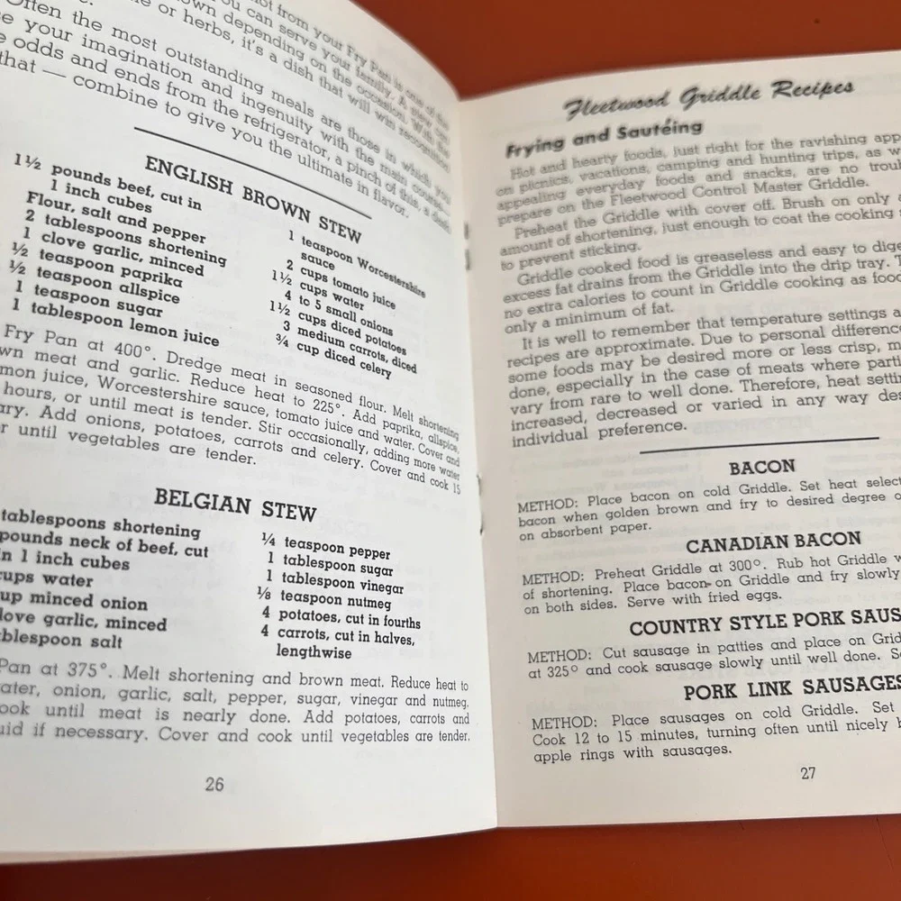 Vintage 1957 Fleetwood Control Master Recipe Book by Presto Appliances Manual